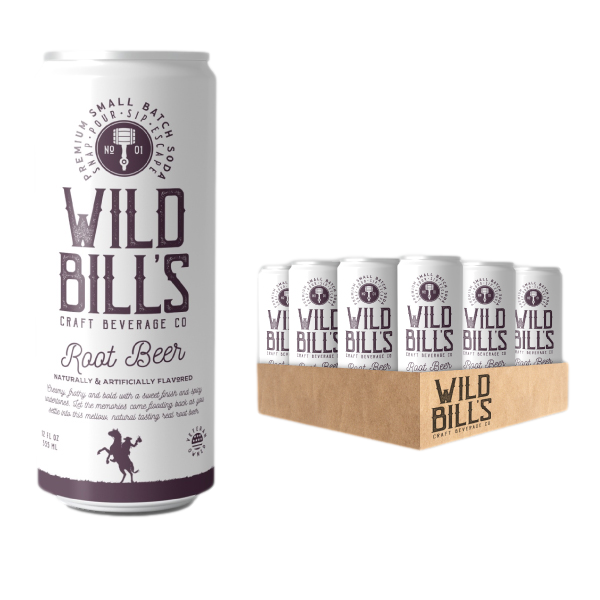 Wild Bill’s Craft Beverage Co. - Root Beer - Premium Cane Sugar Soda, 12-Pack, Cans
