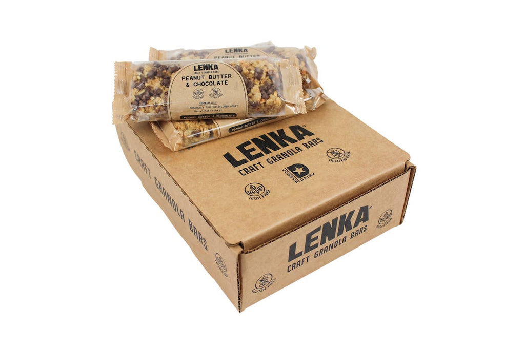 Lenka Craft Granola Bars - Peanut Butter & Chocolate Granola Bar - High Fiber