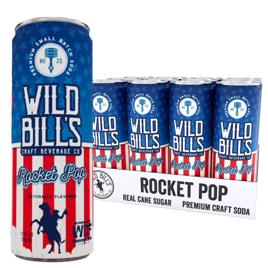 Wild Bill’s Craft Beverage Co. - Rocket Pop - Premium Cane Sugar Soda, 12-Pack, Cans