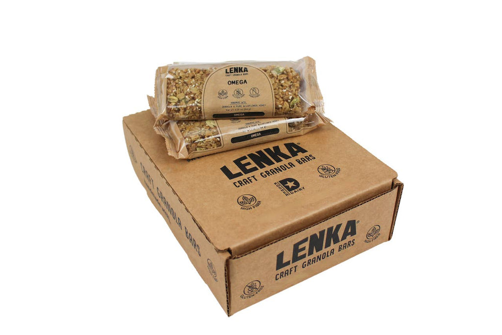 Lenka Craft Granola Bars - Omega Granola Bar - Dairy Free, High Fiber, Gluten-Free