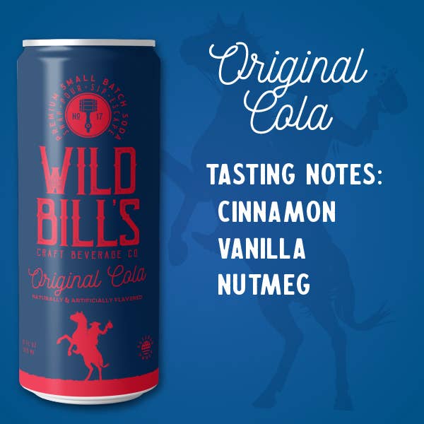 Wild Bill’s Craft Beverage Co. - Original Cola - Premium Cane Sugar Soda, 12-Pack, Cans