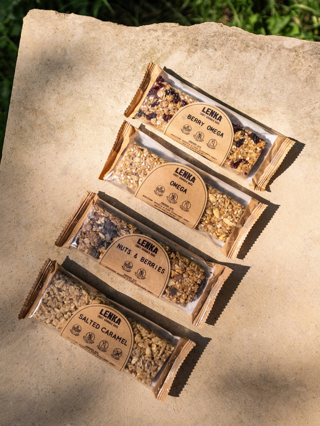 Lenka Craft Granola Bars - Nuts and Berries Granola Bar - High Fiber, Gluten-Free