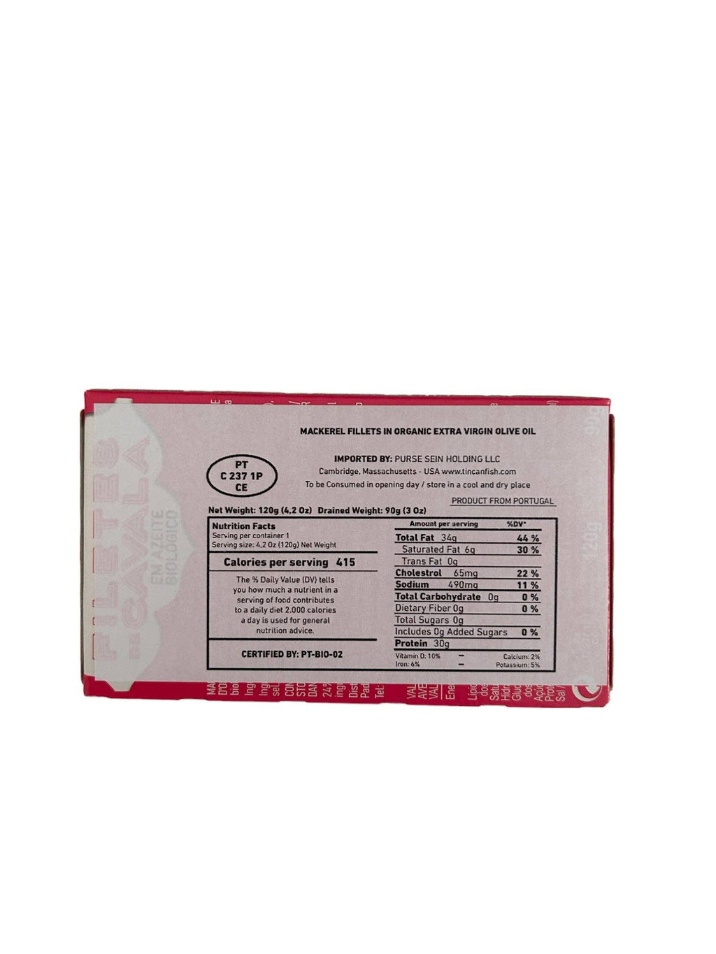 Tin Can Fish ( BELA, Cantara, Mar, Porthos, Varina ) - Da Rocha Mackerel Fillets in Organic Olive Oil - 6 Pack