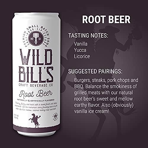 Wild Bill’s Craft Beverage Co. - Root Beer - Premium Cane Sugar Soda, 12-Pack, Cans