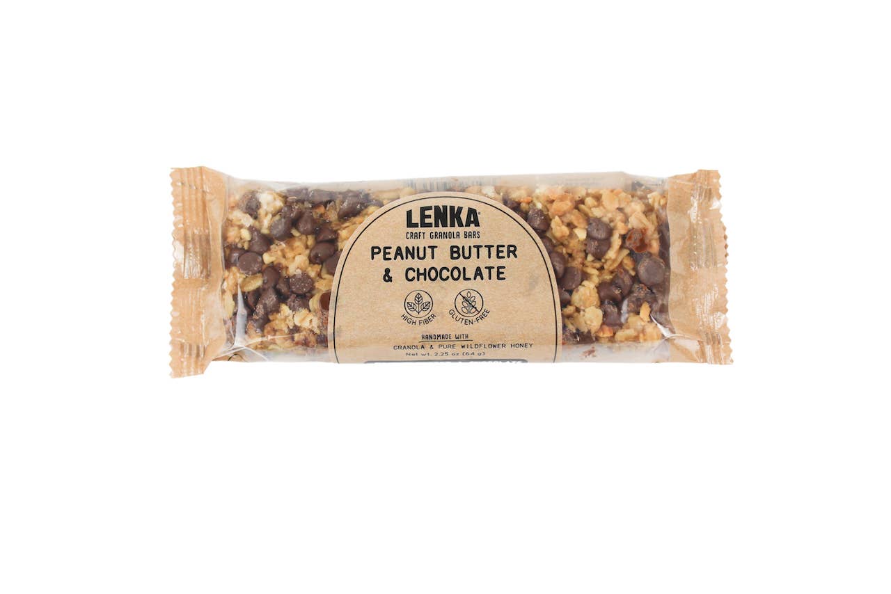 Lenka Craft Granola Bars - Peanut Butter & Chocolate Granola Bar - High Fiber