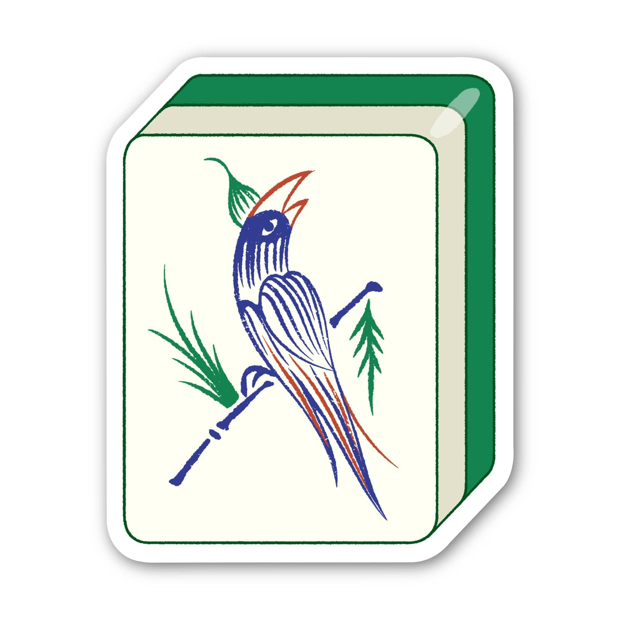 Big Moods - 1 Bamboo Bird Tile Mahjong Sticker