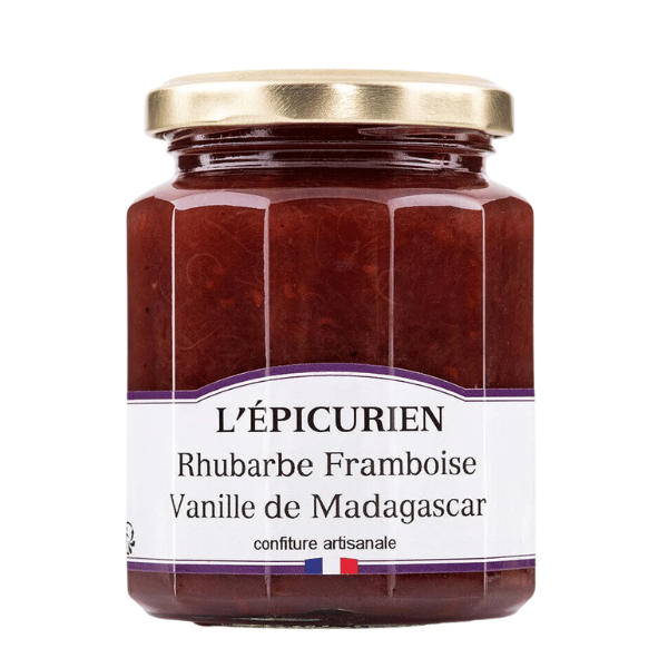 L'Epicurien Rhubarb, Raspberry and Vanilla Preserves (11.3 oz jar)