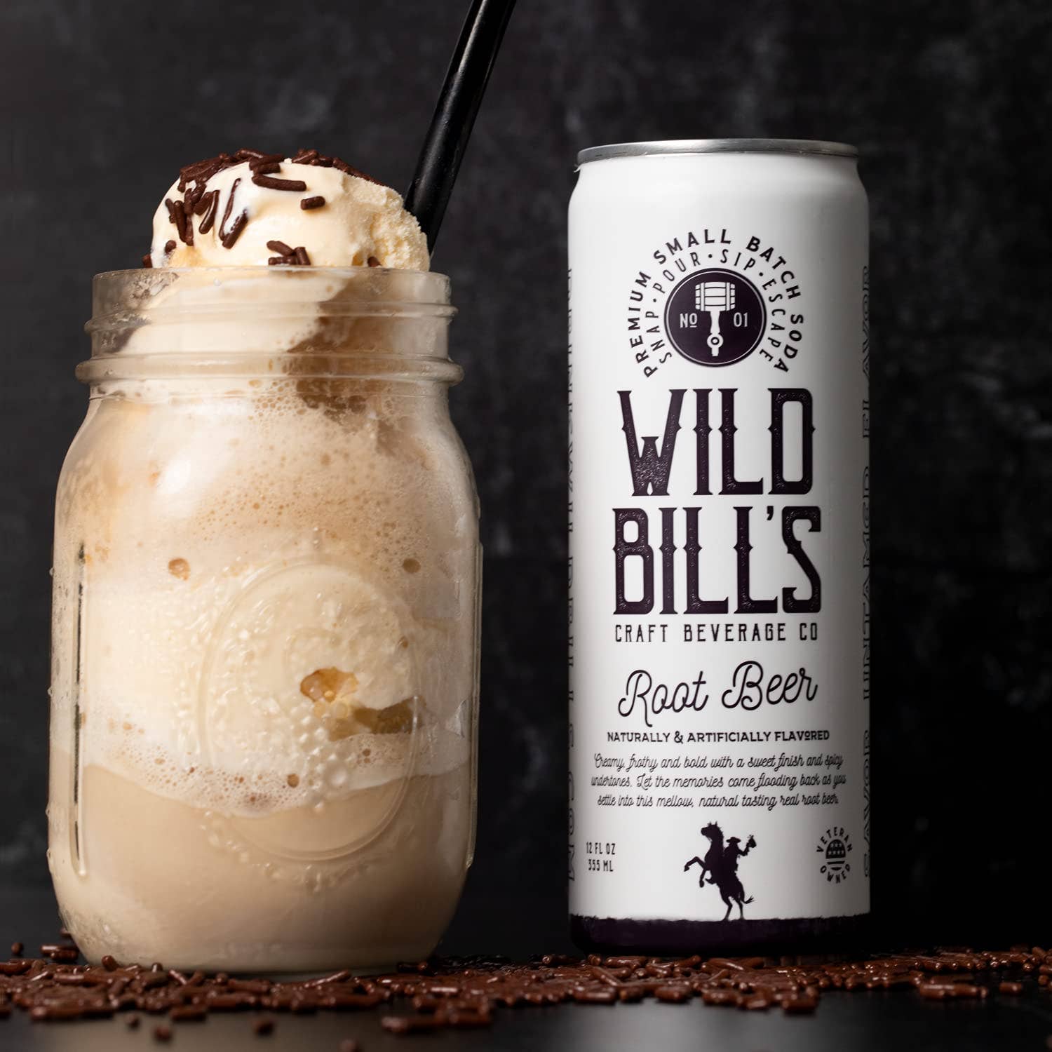 Wild Bill’s Craft Beverage Co. - Root Beer - Premium Cane Sugar Soda, 12-Pack, Cans