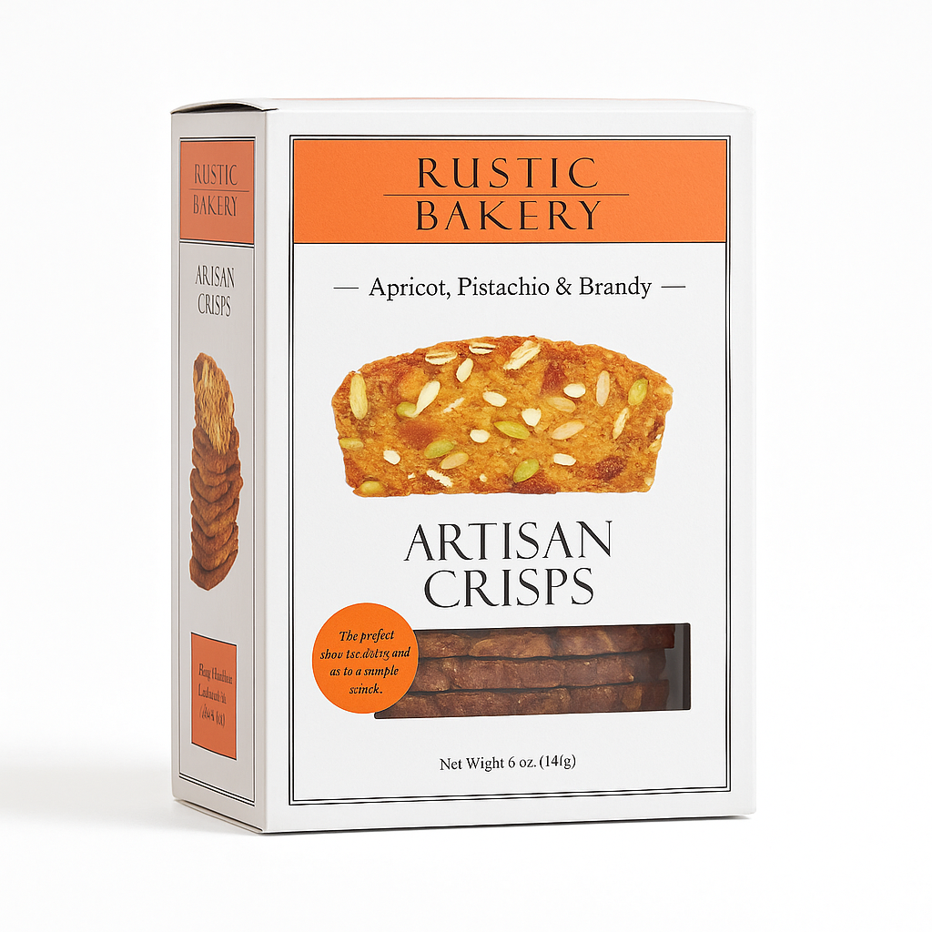 Rustic Bakery - Artisan Crisps - Apricot, Pistachio & Brandy
