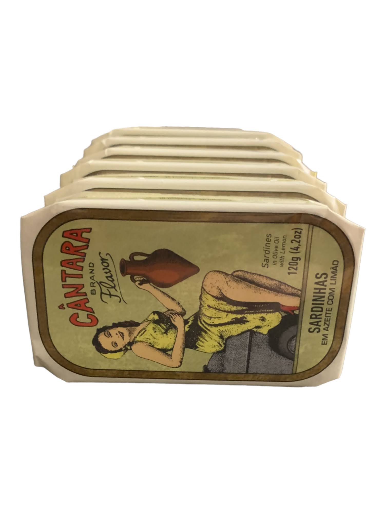 Tin Can Fish ( BELA, Cantara, Mar, Porthos, Varina ) - Cantara Brand Sardines in Olive Oil w/ Lemon - 6 Pack