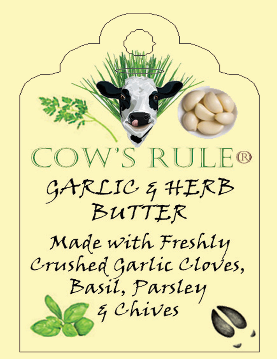 Cow's Rule Gourmet Butter Company - Garlic & Herb Compound Butter 4oz.