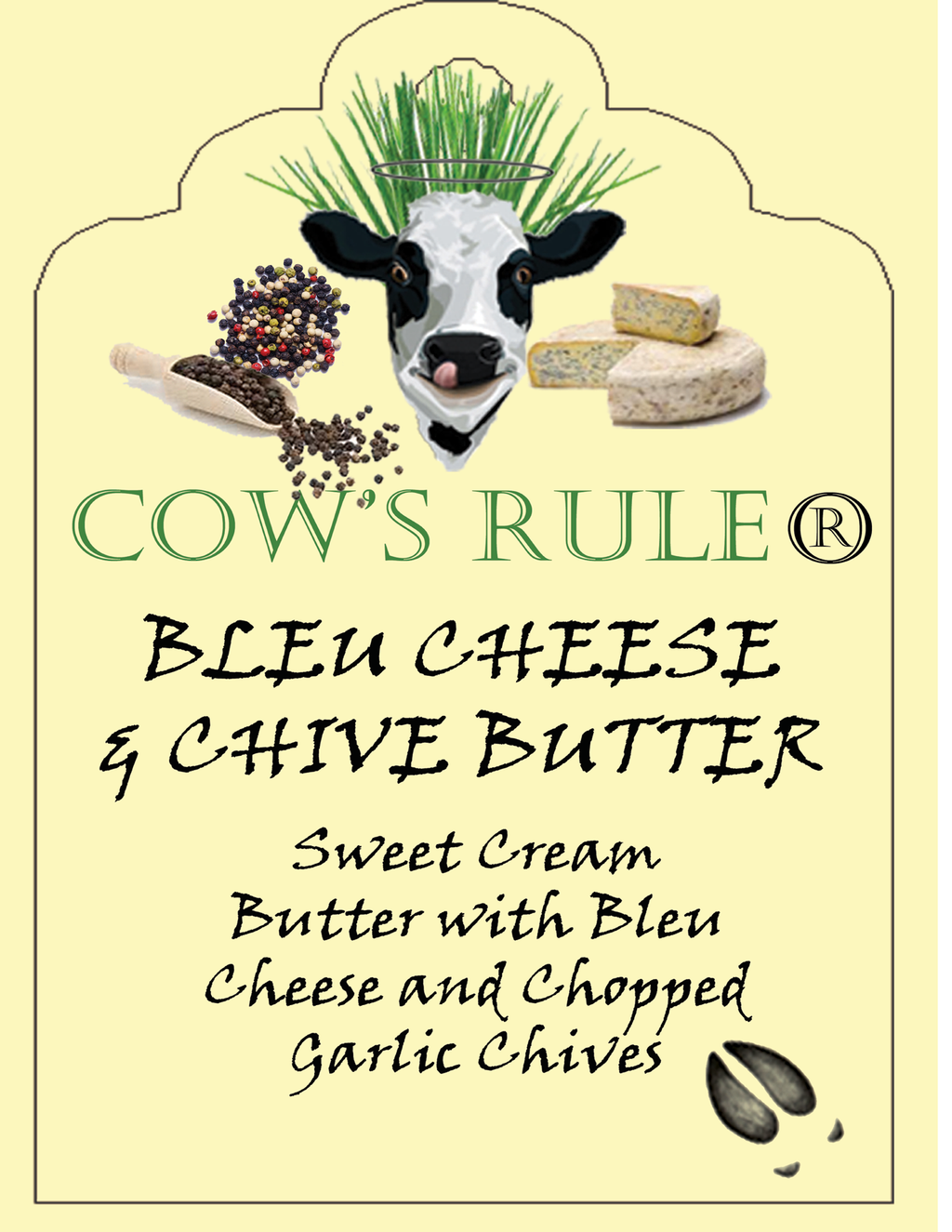 Cow's Rule Gourmet Butter Company - Blue Cheese & Chive Compound Butter 4oz.