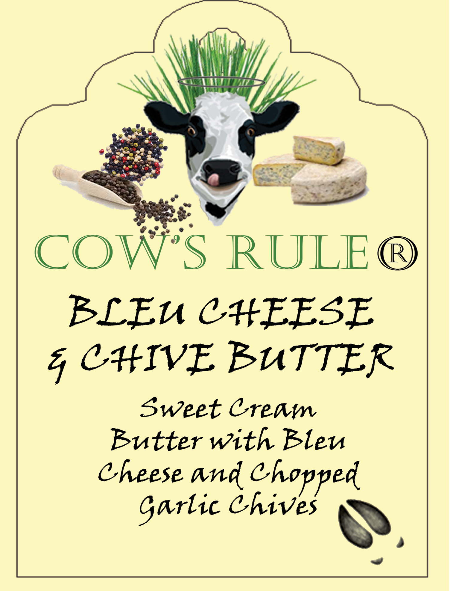 Cow's Rule Gourmet Butter Company - Blue Cheese & Chive Compound Butter 4oz.