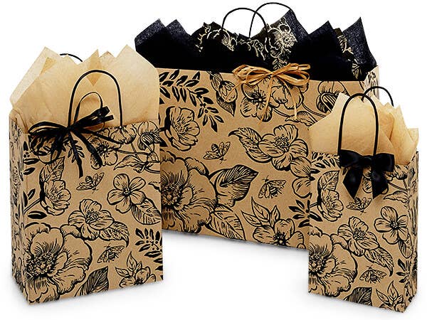 Nashville Wraps - Timeless Floral Kraft Paper Retail Gift Bags