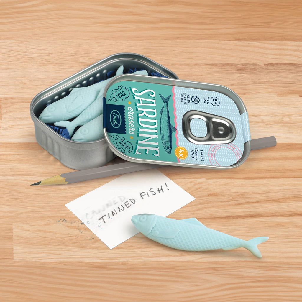 Fred & Friends - Sardine Erasers - Tin of 4