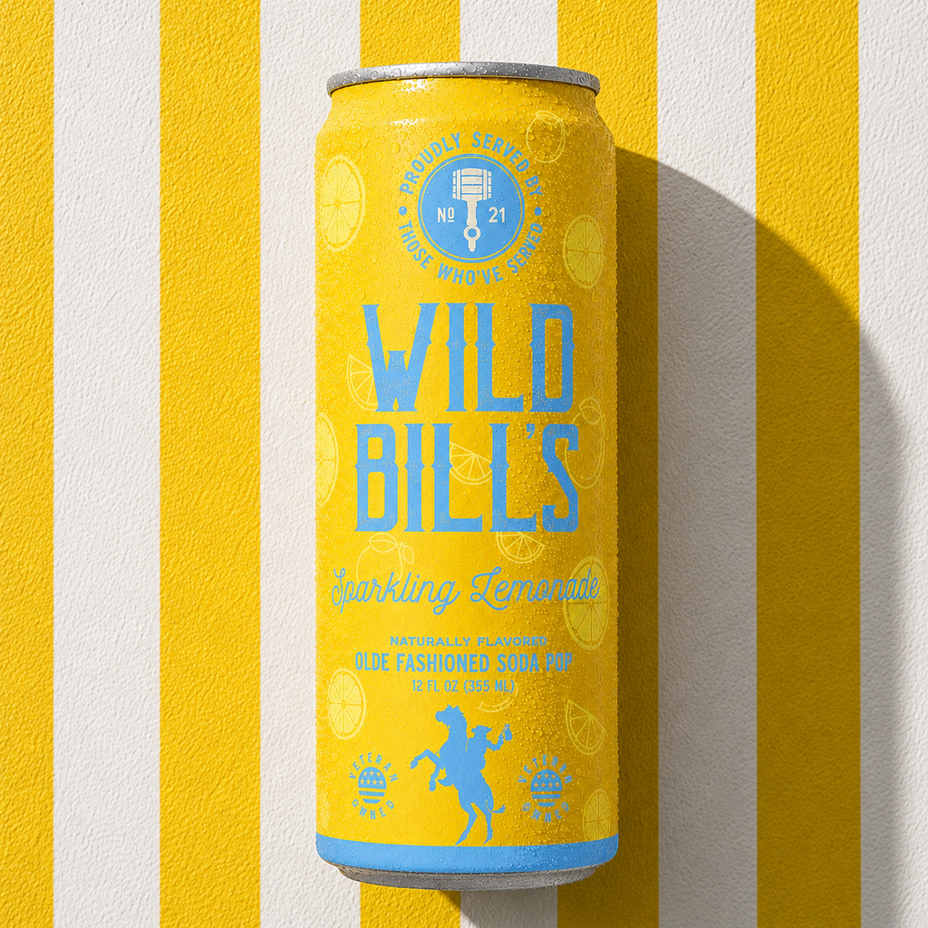 Wild Bill’s Craft Beverage Co. - Sparkling Lemonade - Premium Cane Sugar Soda, 12-Pack, Cans