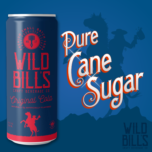 Wild Bill’s Craft Beverage Co. - Original Cola - Premium Cane Sugar Soda, 12-Pack, Cans