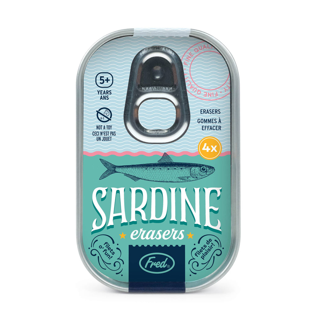 Fred & Friends - Sardine Erasers - Tin of 4