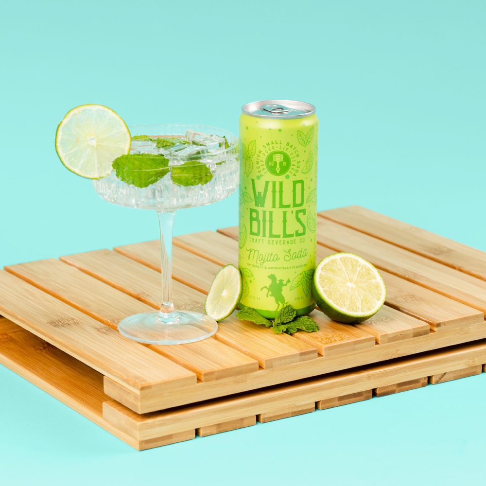 Wild Bill’s Craft Beverage Co. - Mojito Mocktail - Premium Cane Sugar Soda, 12-Pack, Cans