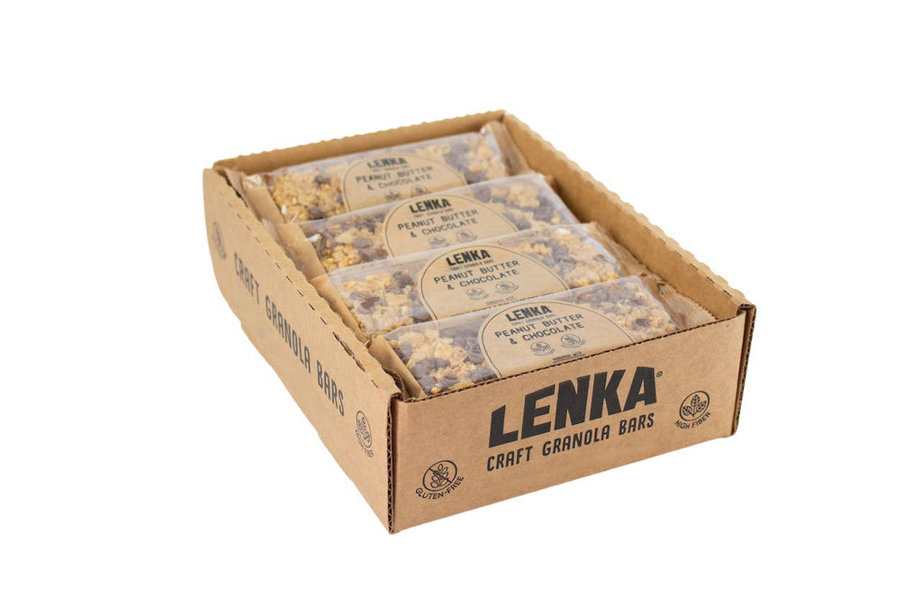 Lenka Craft Granola Bars - Peanut Butter & Chocolate Granola Bar - High Fiber
