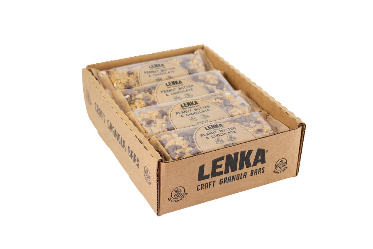 Lenka Craft Granola Bars - Peanut Butter & Chocolate Granola Bar - High Fiber