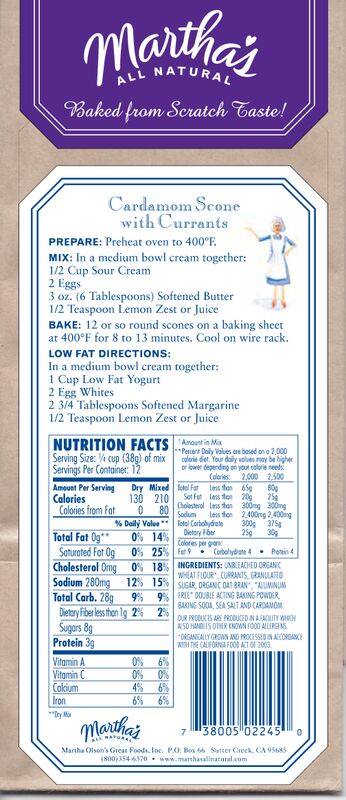 Cardamom Scone with Currants Mix