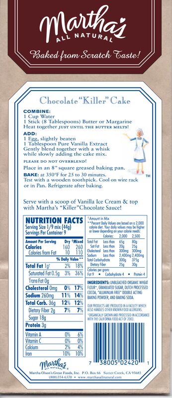 Chocolate 'Killer' Cake Mix