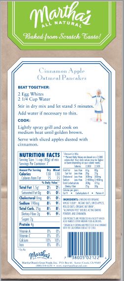 Cinnamon Apple Oatmeal Pancake Mix
