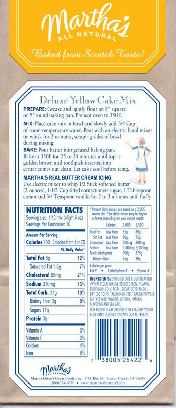 Deluxe Yellow Cake Mix - Just Add Water