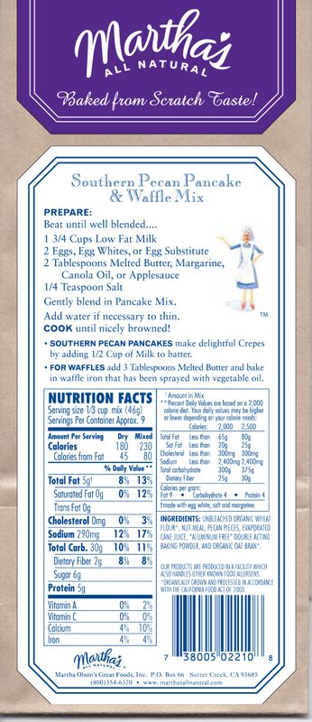 Southern Pecan Pancakes & Waffle Mix