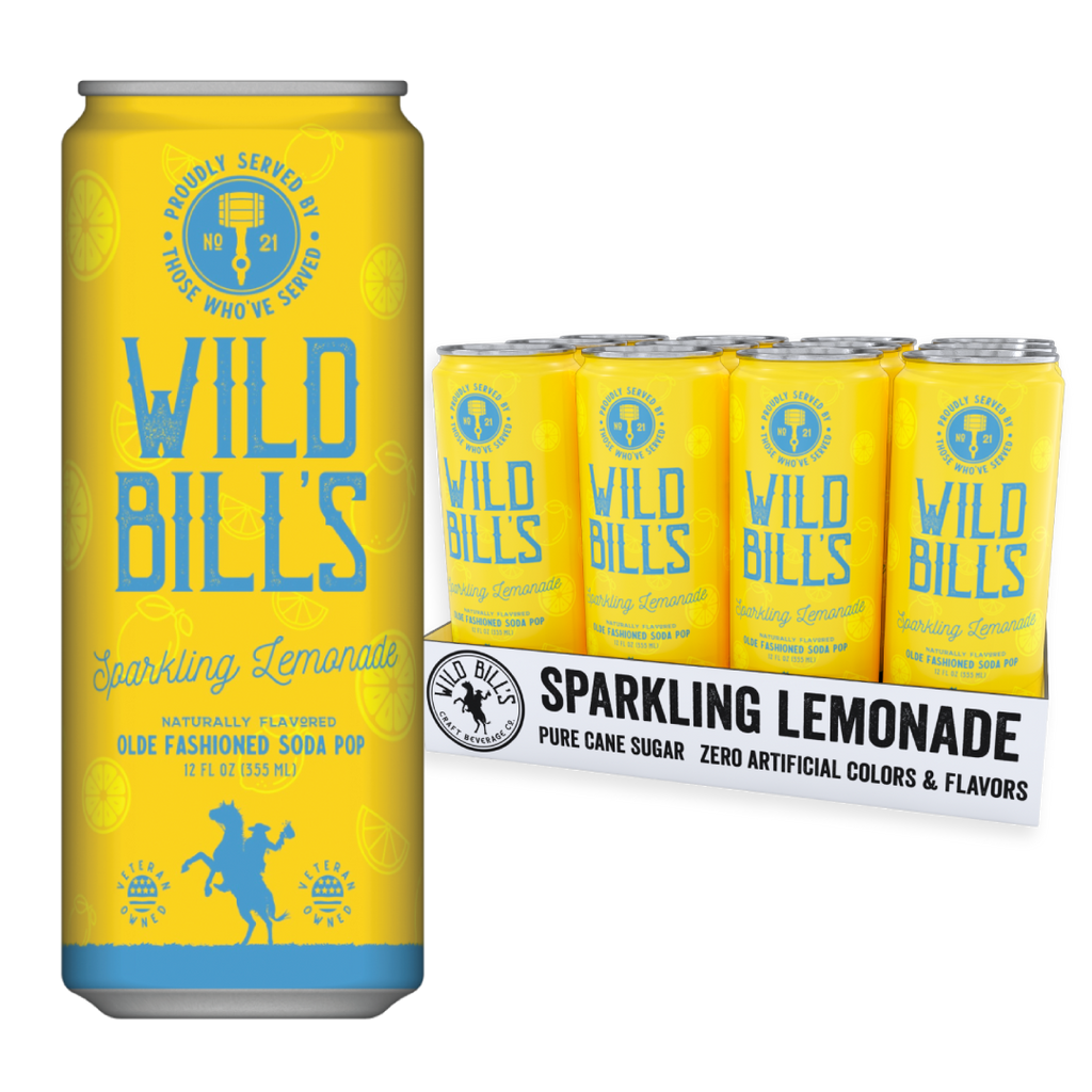 Wild Bill’s Craft Beverage Co. - Sparkling Lemonade - Premium Cane Sugar Soda, 12-Pack, Cans