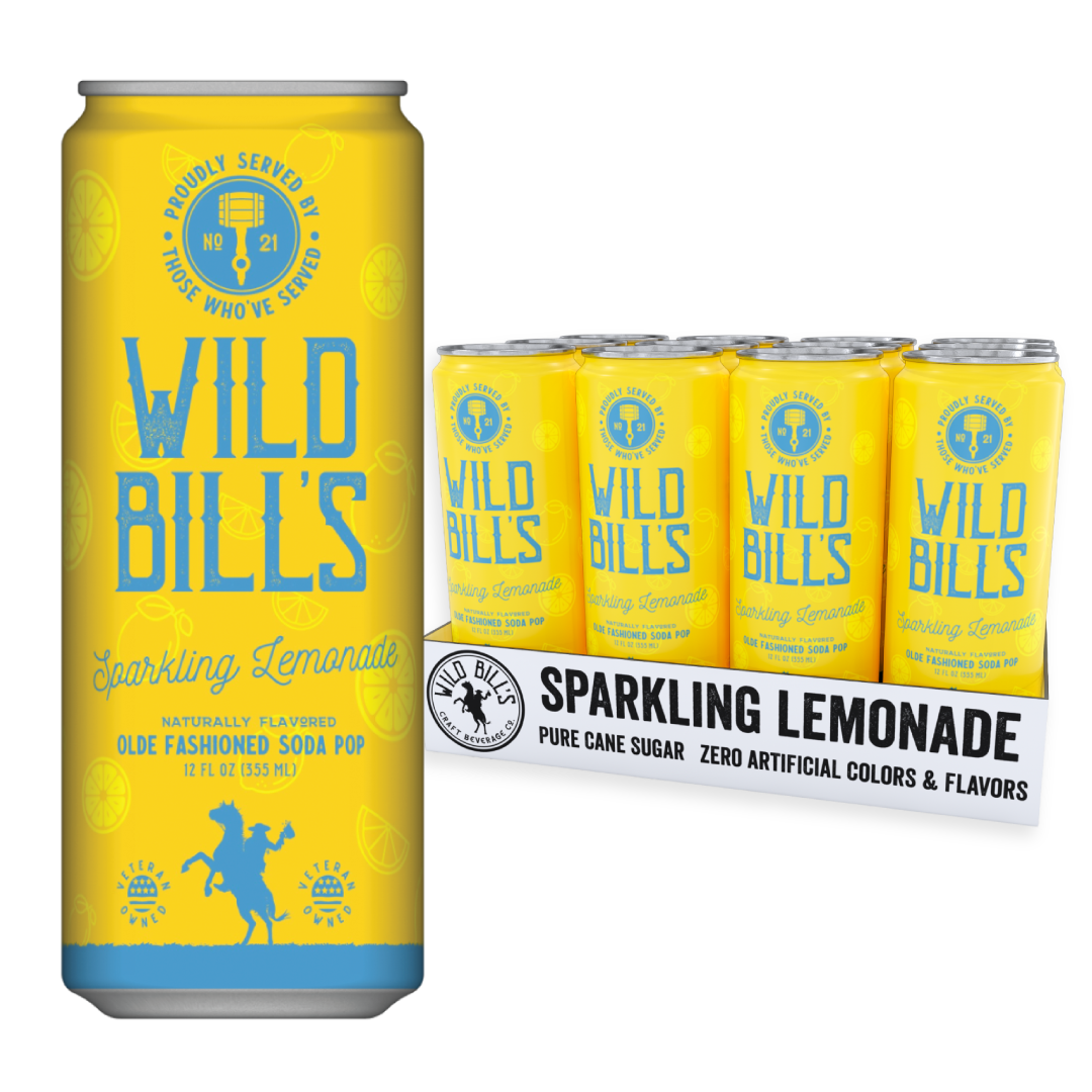 Wild Bill’s Craft Beverage Co. - Sparkling Lemonade - Premium Cane Sugar Soda, 12-Pack, Cans