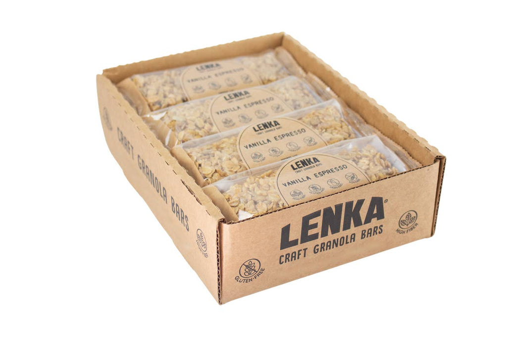 Lenka Craft Granola Bars - Vanilla Espresso Granola Bar - High Fiber, Dairy Free