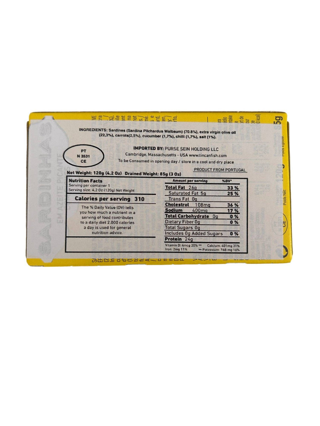 Tin Can Fish ( BELA, Cantara, Mar, Porthos, Varina ) - Da Rocha Sardines in Spicy Olive Oil with Pickles - 6 Pack