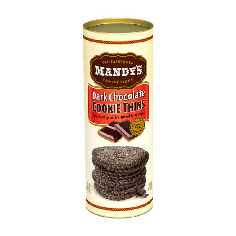 Mandy's Dark Chocolate Cookies Thins (4.6 oz cannister)