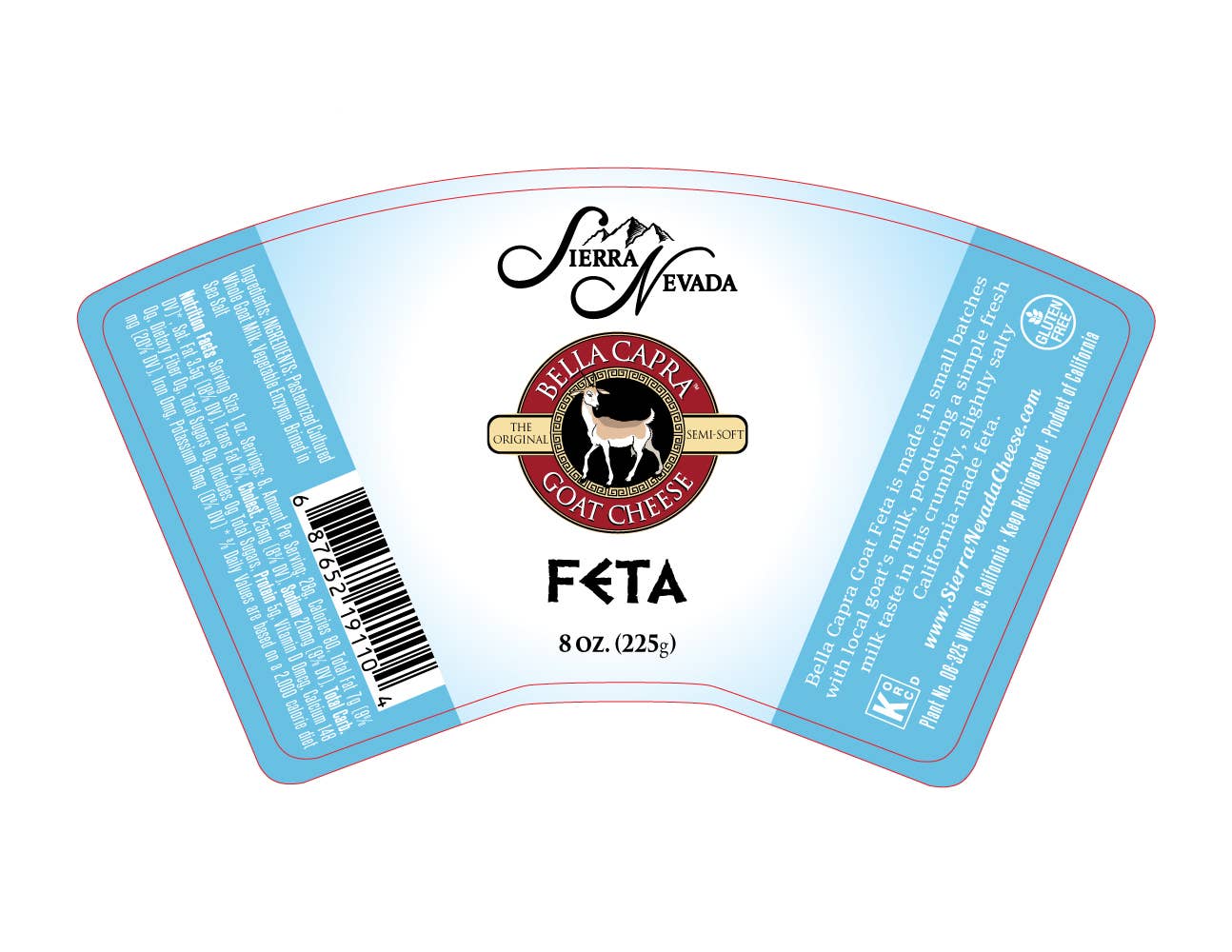 Sierra Nevada Cheese Company - Feta Traditional 8 Oz Wedge