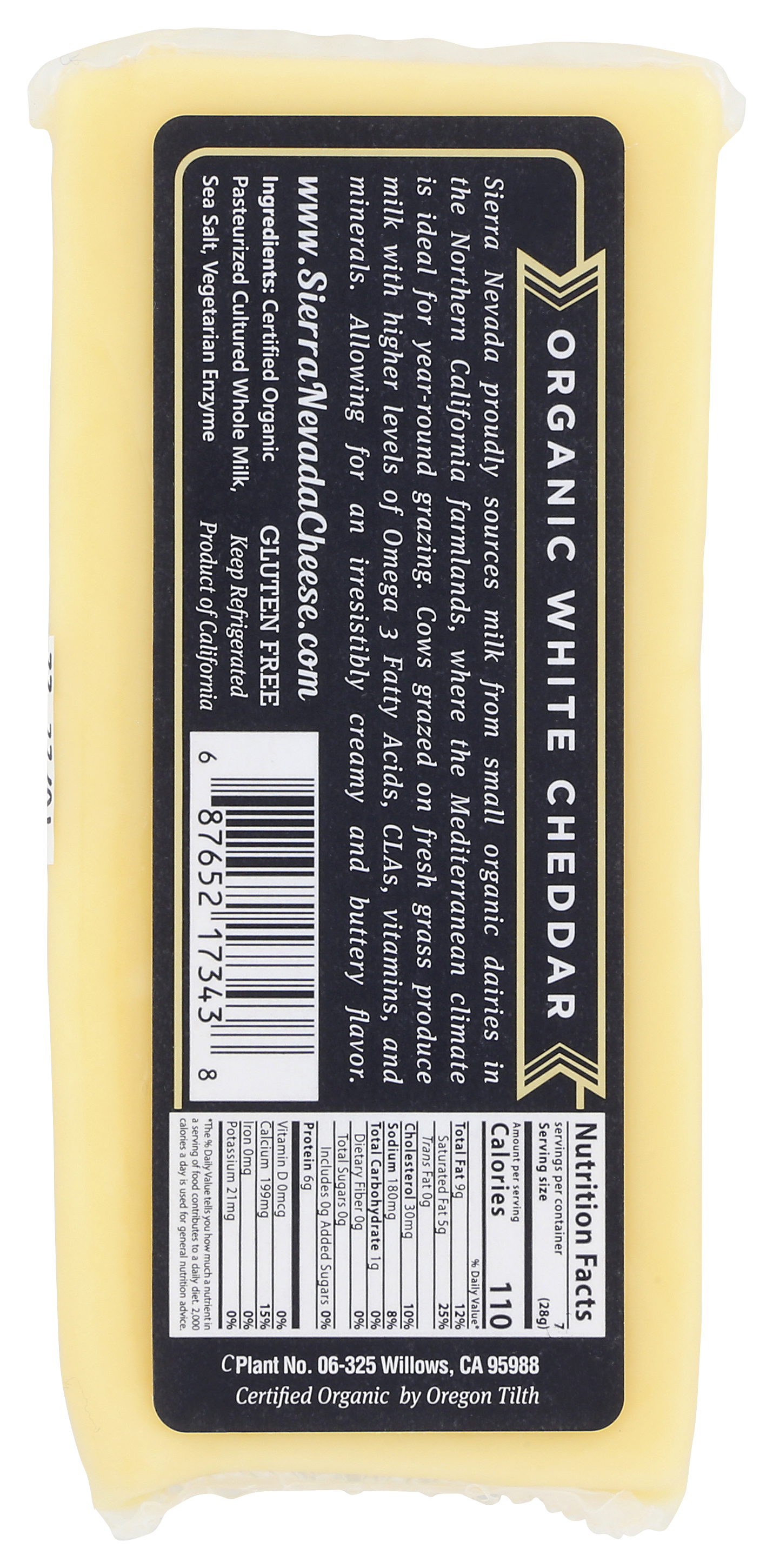 Sierra Nevada Cheese Company - Organic, Farmhouse White Cheddar Brick 12/7oz