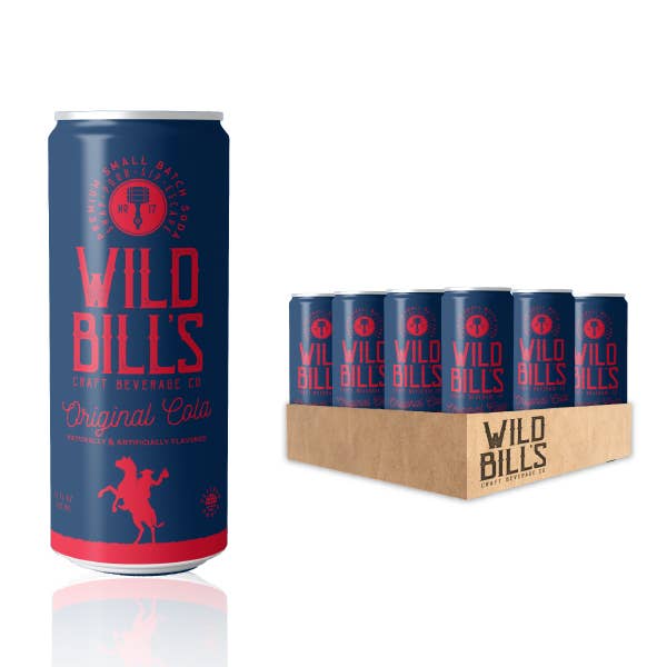 Wild Bill’s Craft Beverage Co. - Original Cola - Premium Cane Sugar Soda, 12-Pack, Cans