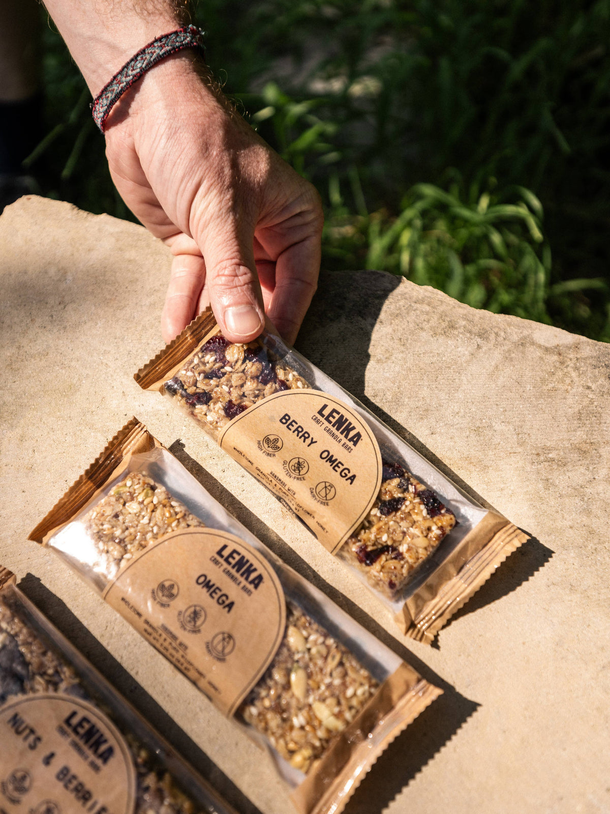 Lenka Craft Granola Bars - Omega Granola Bar - Dairy Free, High Fiber, Gluten-Free