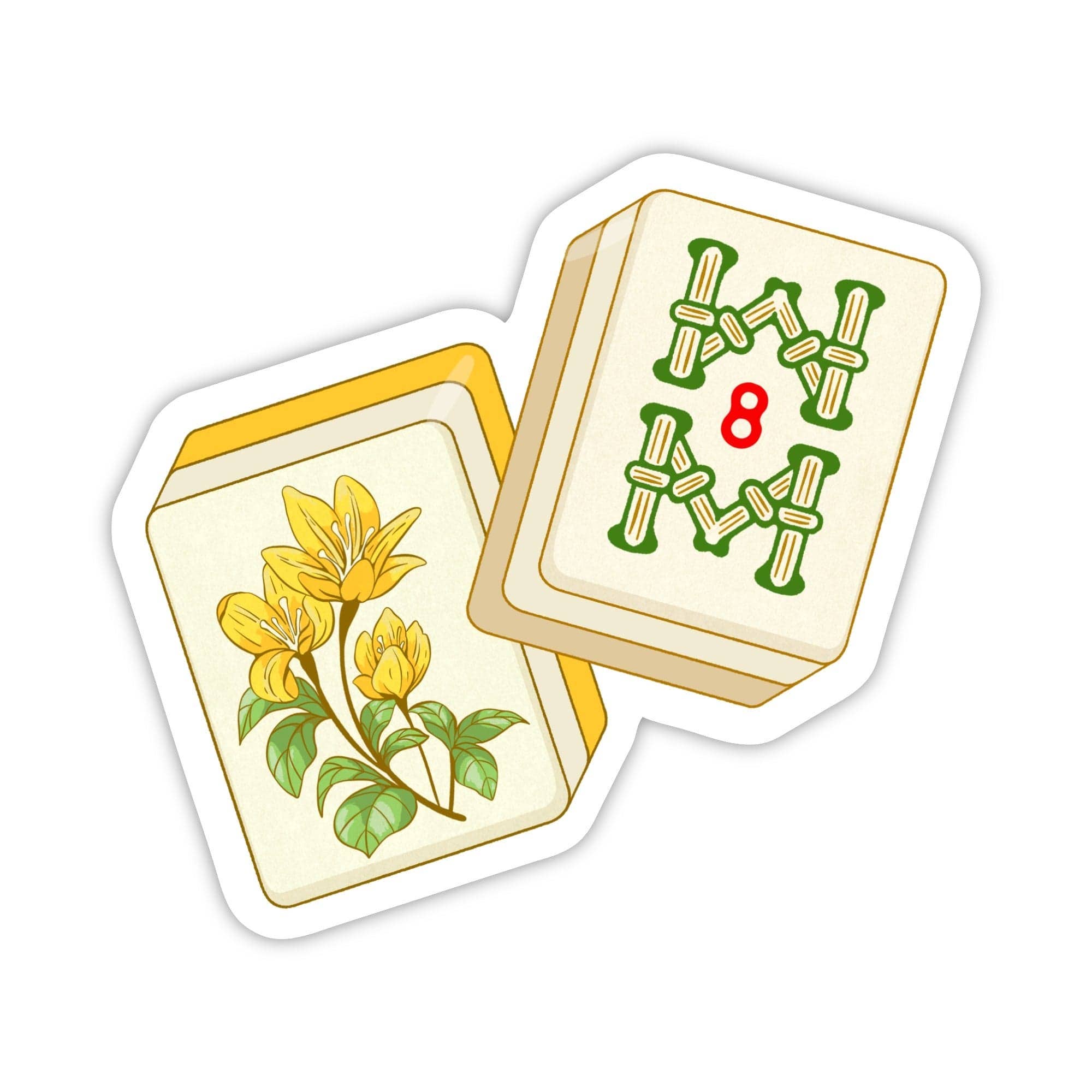 Big Moods - Flower Tile & 8 Bamboo Tiles Mahjong Sticker