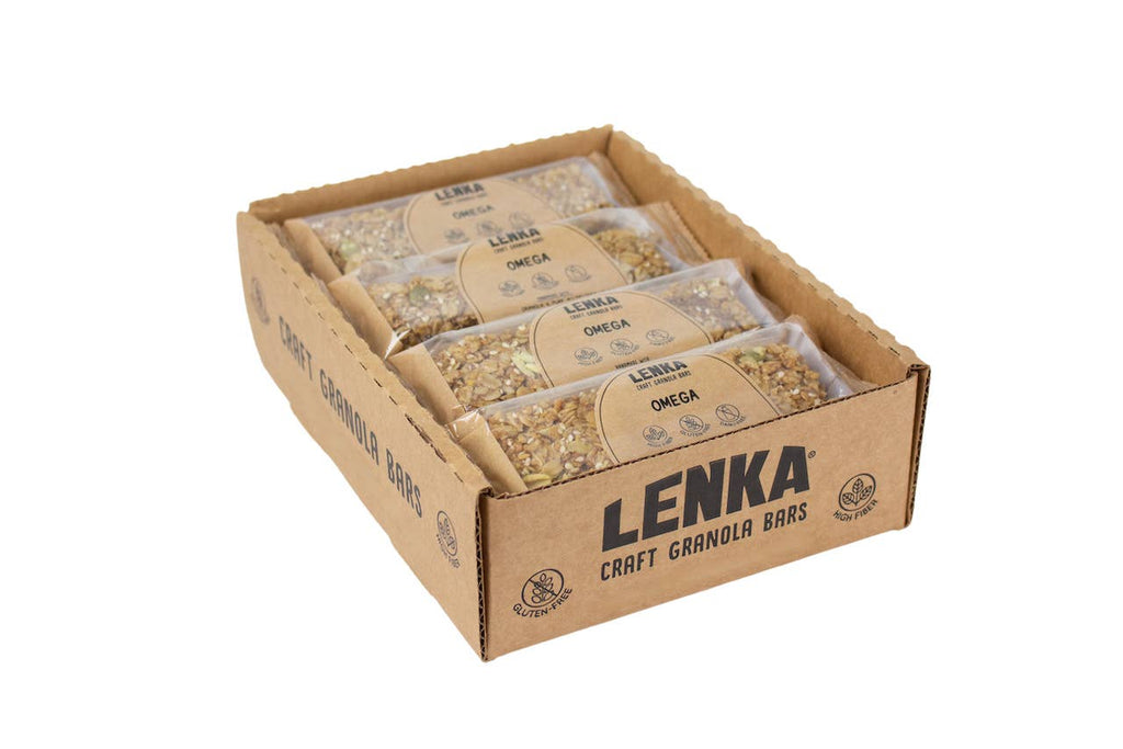 Lenka Craft Granola Bars - Omega Granola Bar - Dairy Free, High Fiber, Gluten-Free